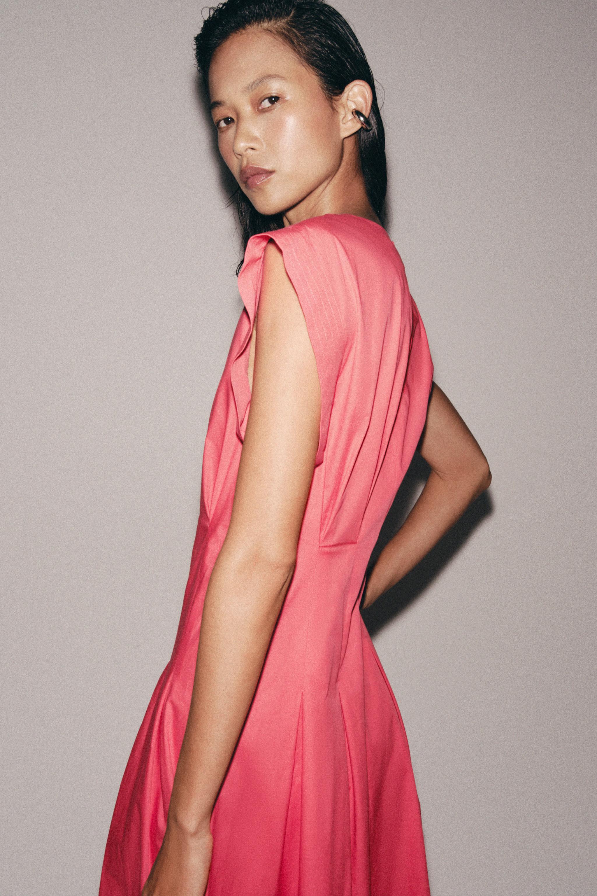 ZW COLLECTION PLEATED POPLIN DRESS